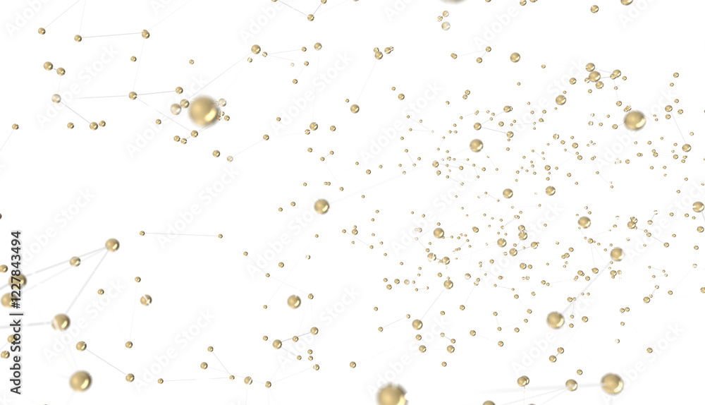 Poster Molecular background with DNA. Network with connecting dots and lines.