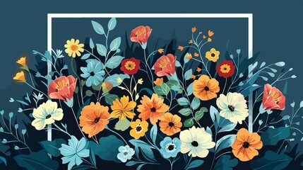 Vibrant Bouquet of Colorful Flowers in Tranquil Garden