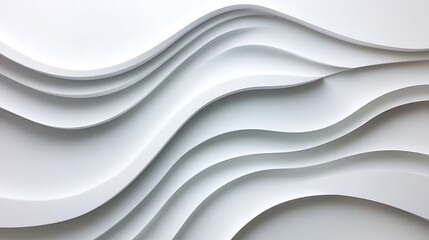Obraz premium Abstract White Wavy Layers Design