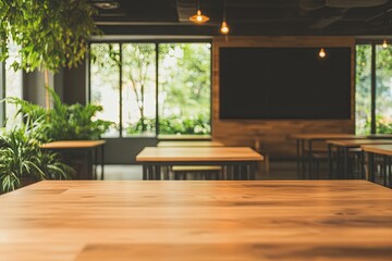 Fototapeta premium minimalistic clean photo of high-tech coworking space with bright furniture large interactive screen and sleek devices