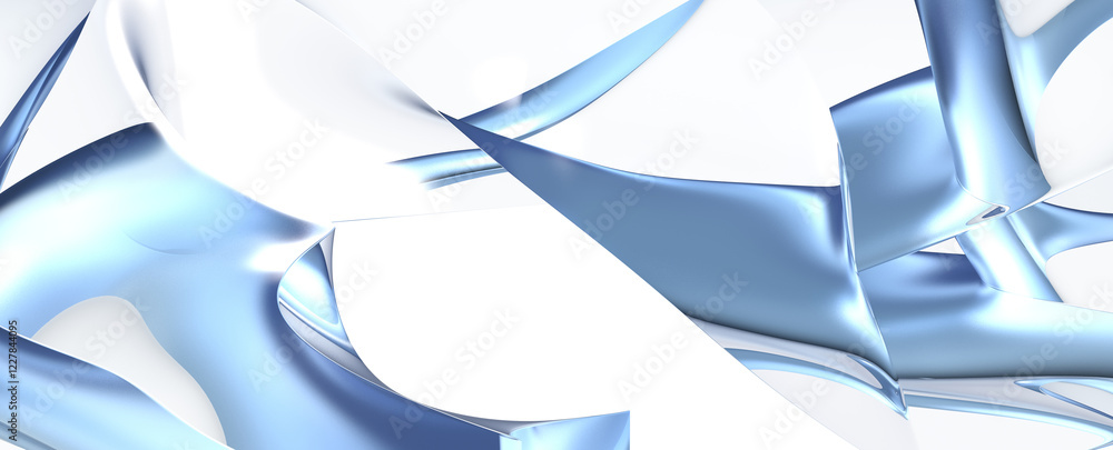 Aufkleber blue wave abstract background 3d rendering flat design style