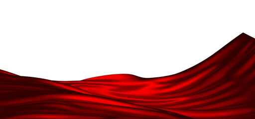 Flowing red cloth background, 3d rendering.
