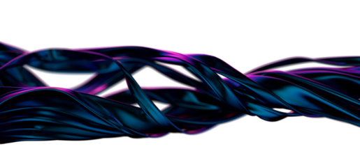 background with curved blue paper sheets isolated on black