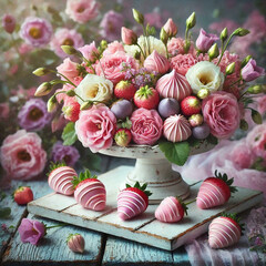 Strawberry Rose Chocolate Arrangement