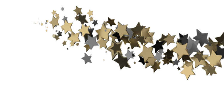 Stars - stars background, sparkle lights confetti falling. magic shining Flying christmas stars on night