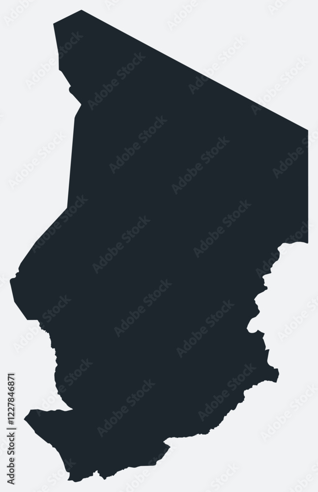 Poster chad map. just a simple border map. shape of the country. flat blank chad outline. vector boundary i