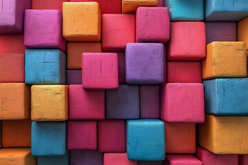 Colorful Abstract Geometric Block Pattern for Modern Design Projects