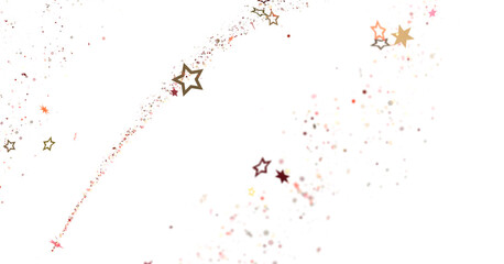 Dazzling 3D Illustration: Witness a Downpour of Golden Stars