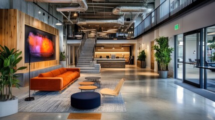 Modern Office Lobby Interior Design: Stylish and Functional Workspace