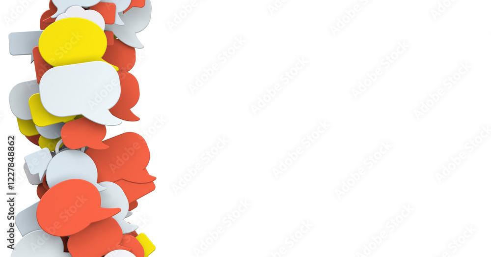Poster touching 3d rendering flying email icon with his fin