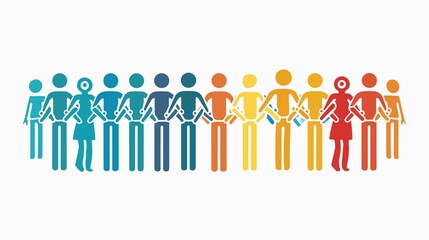Obraz premium Diverse Multicultural Group Holding Hands in Solidarity and Unity