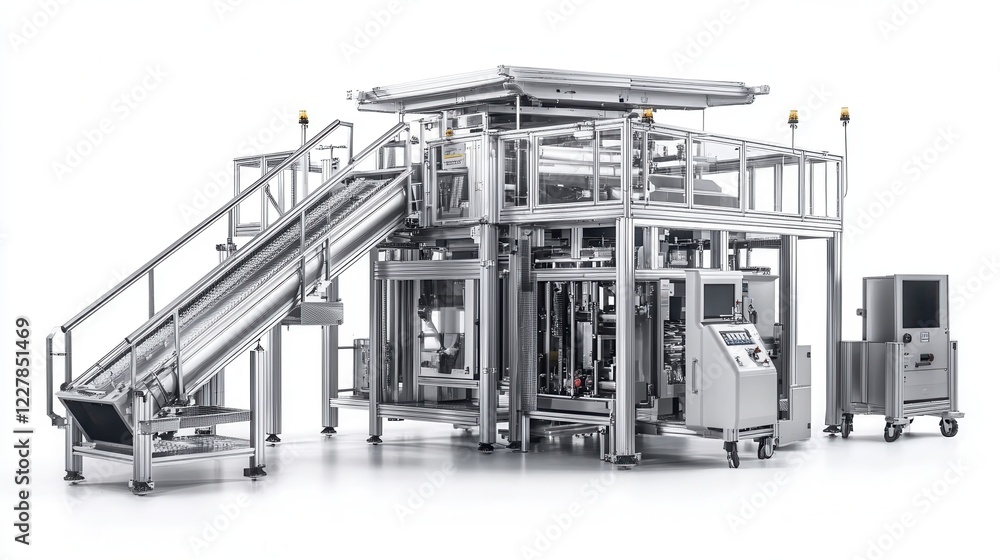 Aufkleber high-tech industrial packaging machine in a clean environment with advanced automation features