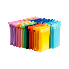 Vibrant Rainbow Colored Zipper Wallet Isolated on Transparent Background