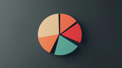 Fototapeta premium An animated pie chart that updates every few seconds, with each section subtly pulsing and shifting to reflect newly inputted data. 