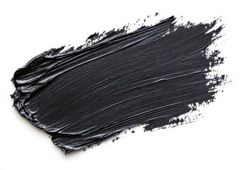 Black Glitter Paint Smear on White Background