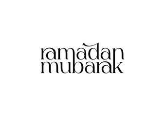 Elegant Ramadan Mubarak Calligraphy - Modern Arabic Typography for Islamic Festive Greetings and Digital Designs