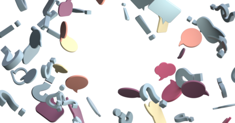 touching 3D rendering flying email icon with his fin