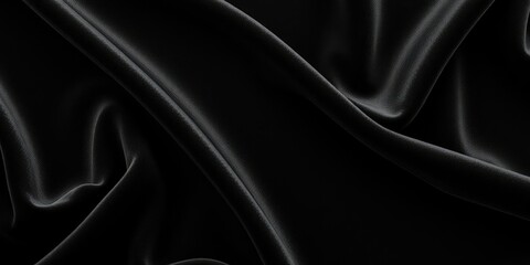 Obraz premium Soft black velvet fabric with a luxurious sheen, perfect for high-end fashion or home decor projects, design, black