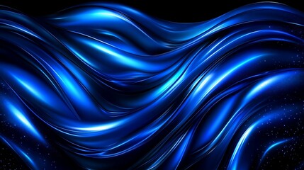 Abstract Blue Swirling Liquid Dynamic Design