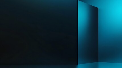 Abstract Dark Blue Corner Room Minimalist Design