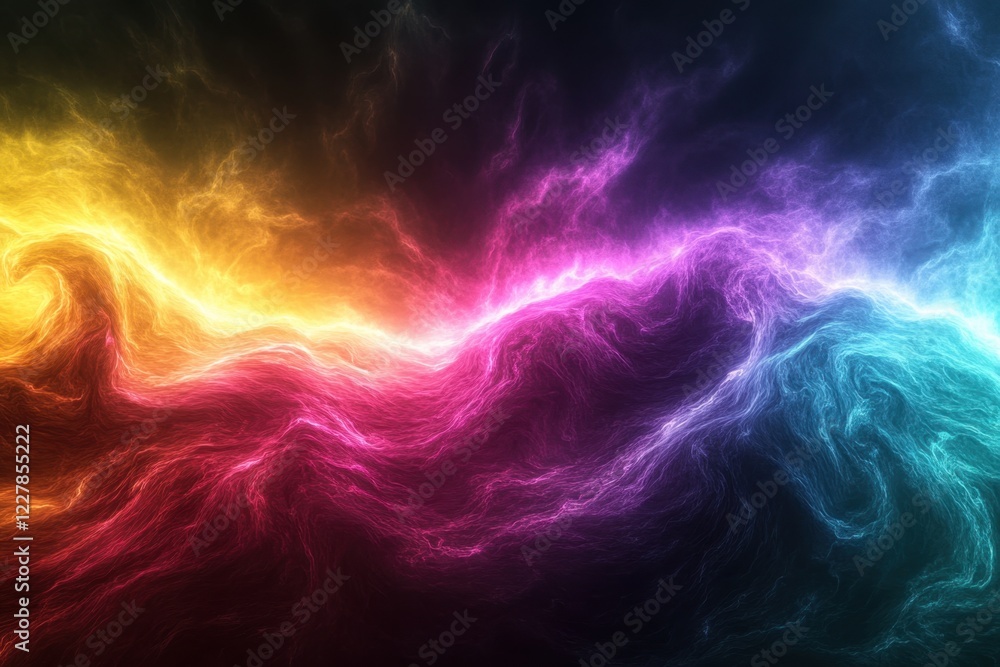 Poster colorful swirling patterns of light and energy create a vibrant abstract display