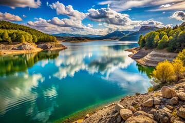 Dramatic Landscape: Embalse de Yesa Reservoir, Navarra, Spain