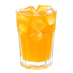 Orange juice drink glass fresh isolated on transparent background
