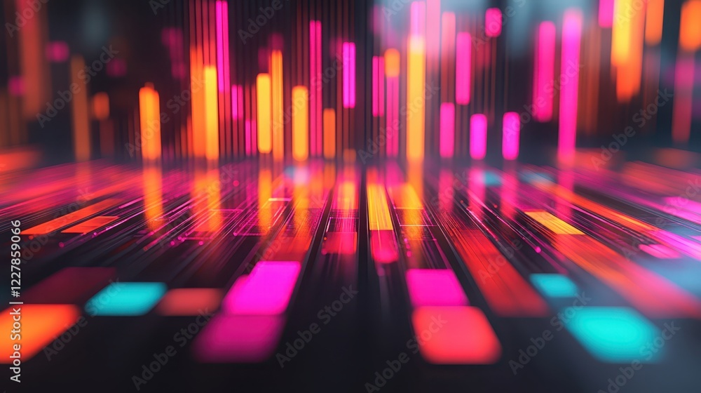 Poster abstract neon background with colorful lines, dynamic and energetic visual experience