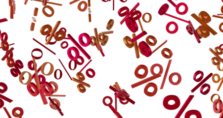 percent shopping digital in 3d. background