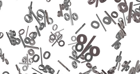 percent shopping digital in 3d. background