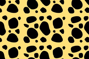 Effect drawing of black dots on yellow.