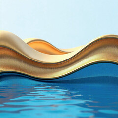 Luxury Golden Wave Design with Metallic Shine – Transparent Background, High-Resolution, Premium Pattern