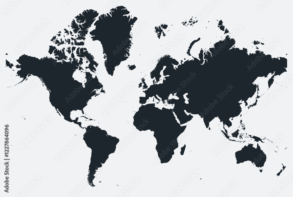 Aufkleber world map. just a simple border map. shape of the world. blank boundary outline. vector illustration