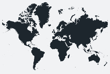 Obraz premium World map. Just a simple border map. Shape of the world. Blank boundary outline. Vector illustration.