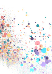 Multicolored paper confetti on transparent background. Realistic confetti flying. Colorful scattered items to holiday decorations.
