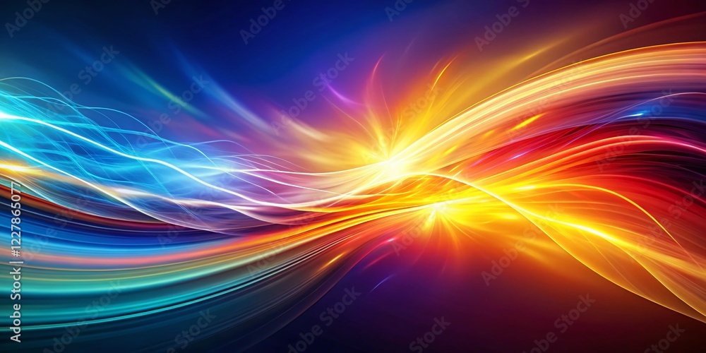 Poster dynamic flow power banner: abstract vertical illustration header for website or social media