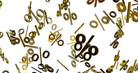 percent shopping digital in 3d. background