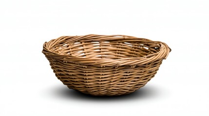 Obraz premium Rustic woven basket made from natural materials, showcasing craftsmanship and simplicity in design, perfect for home decor and storage solutions