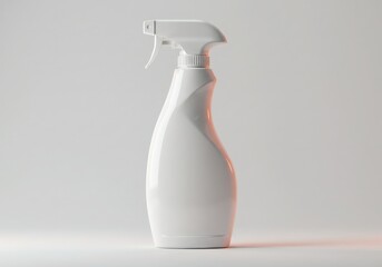 White plastic spray bottle minimalist design with clean aesthetic and modern style