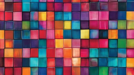 Abstract template horizontal banner with color square pattern