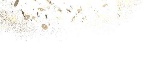 gold confetti background, isolated on transparent background PNG