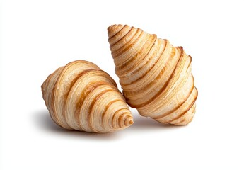 Delicious croissants closeup studio background food photography isolated setting gourmet concept