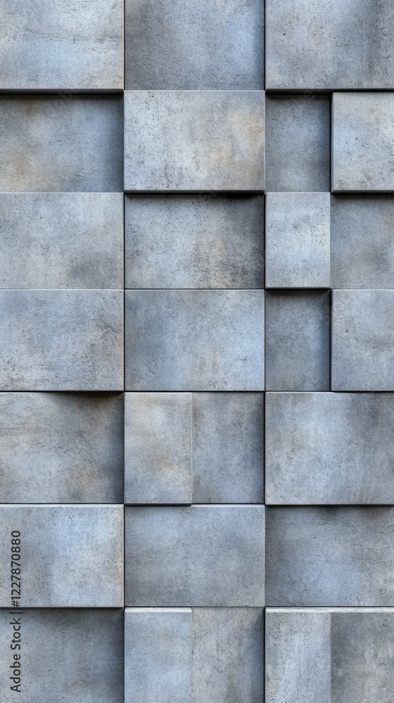 Poster the surface of a contemporary concrete wall showcases a unique texture, featuring blocks of varying 