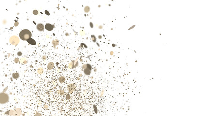 Euphoric Eruption: Magnificent 3D Illustration Showcasing Bursting gold Confetti PNG