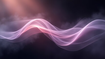 Obraz premium Abstract Pink and White Smoke Wave on Dark Background