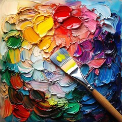 Luxurious contemporary interior featuring colorful artistic decor and furnishings image