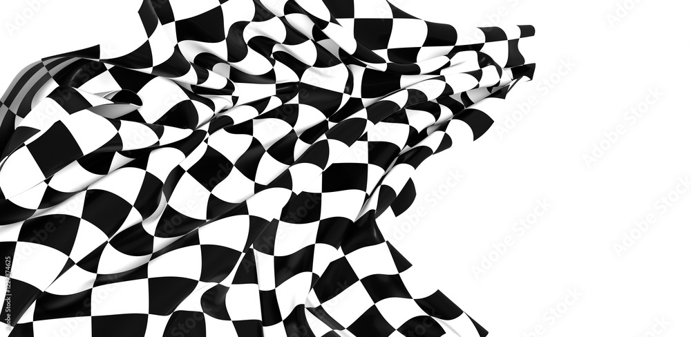 Aufkleber the checkered flag waves in the wind signifying the finish line