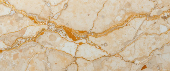 Elegant beige marble surface with golden veins and textures.