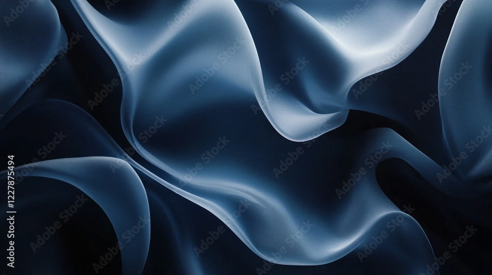Aufkleber fluid waves of fabric create a serene atmosphere in a dimly lit environment