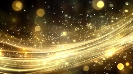 Abstract fantasy motion background, glowing lights, glowing energy waves and sparkling firework particles